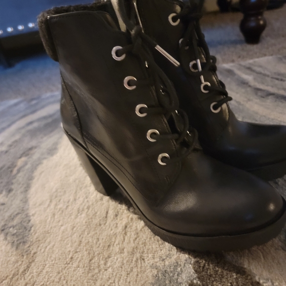 Michael Kors Black leather Lace- up Bootie Heels - Picture 9 of 14